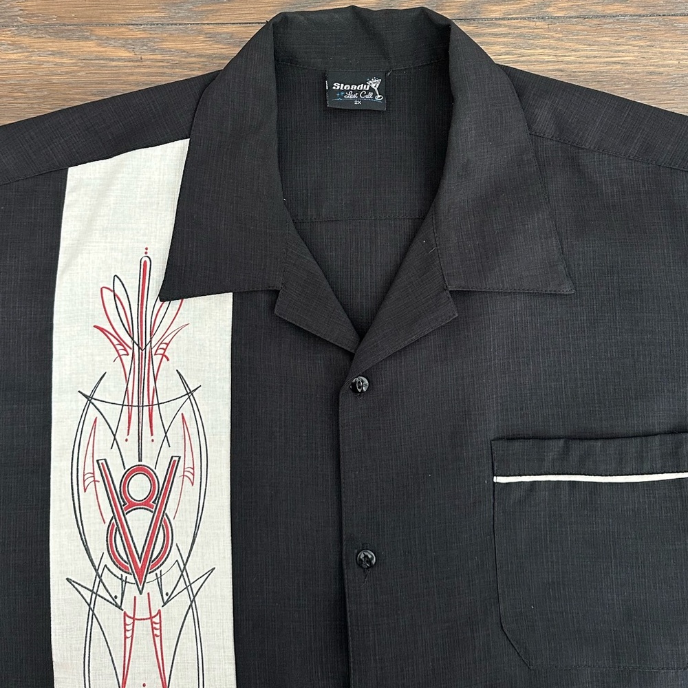 Steady Last‎ Call Men's Black Short Sleeve Shirt Size XXL Great Condition